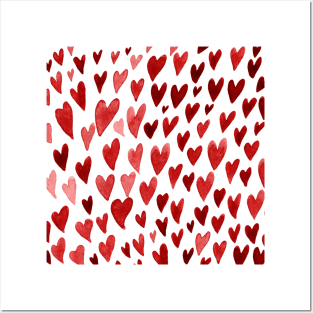 Valentines day hearts explosion - red Posters and Art